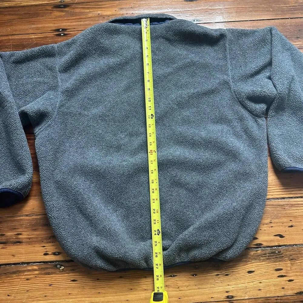 VTG Patagonia Gray Fleece Jacket Full Zip Men's Size XL Deep Pile Retro Made USA